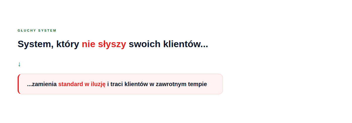 Głuchy system: organizacja, która przestaje słyszeć klientów, przestaje wiedzieć, że przestała działać